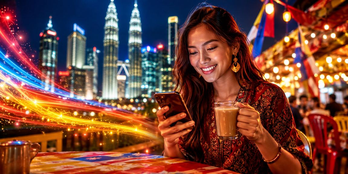 Kasino dalam talian diakses melalui peranti mudah alih di Kuala Lumpur dengan gaya tempatan